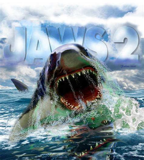 jaws 2 shark art horror show movie monsters