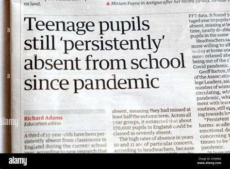 Teenage Pupils Still Persistently Absent From School Since Pandemic