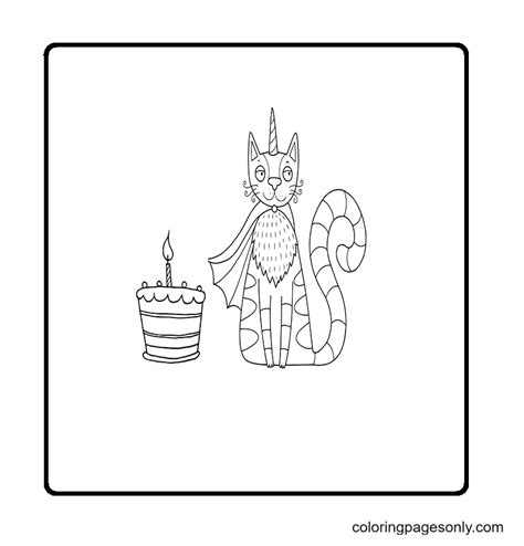 Cute Unicorn Cat Coloring Pages - Unicorn Cat Coloring Pages - Coloring