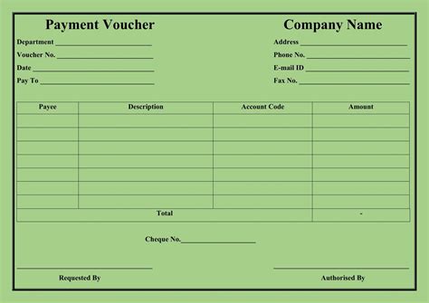 Cash Payment Voucher Format In Word Free Download Ms