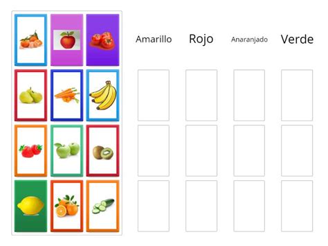 Agrupamos Frutas Y Verduras Por Colores Групповая сортировка