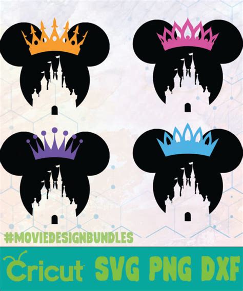 Minnie Crown Castle Disney Logo Svg Png Dxf Movie Design Bundles