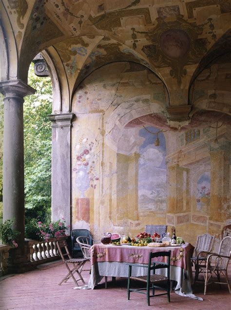 A L Ancien Regime “ Villa Torrigiann Lucca Italy Fresco Late 17th