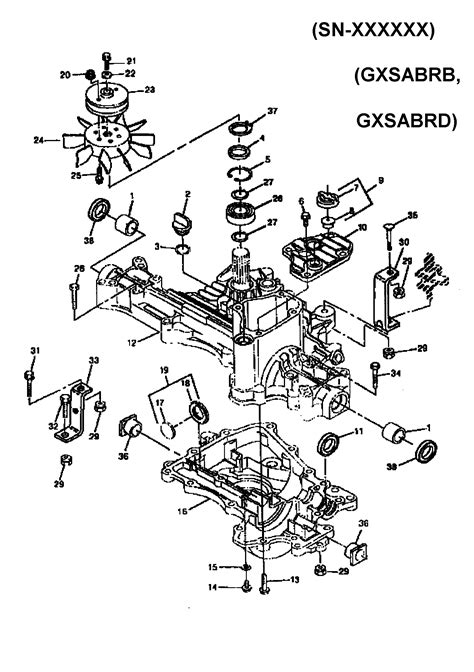 Transaxle Case Hydro Diagram And Parts List For Model 1646hydrogxsabre