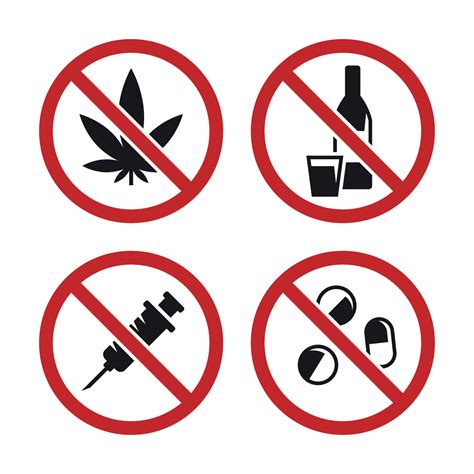 No Drugs Signs Icons Set 18792113 Vector Art At Vecteezy