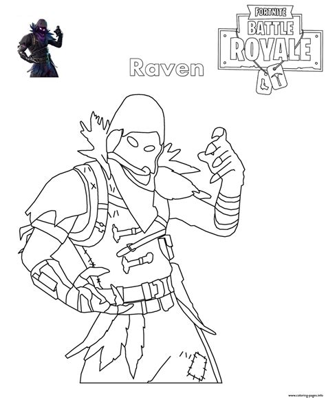Skin salvar el mundo fortnite png. Fortnite Raven Coloring Pages Printable