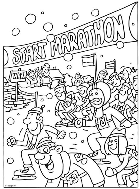 Start Marathon Kleurplaten, Kleuren, Winter