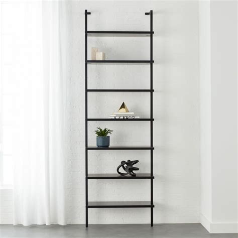 Stairway Black 96" Wall Mounted Bookcase + Reviews | CB2 A small teal bookshelf with brown legs will add a bright.