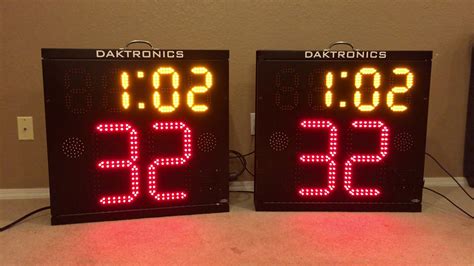 Set Of Daktronics Bb 2130 Basketball Shot Clocks For Sale Youtube
