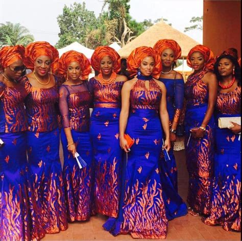 Cobalt Blue And Burnt Orange Bridesmaids African Fashion African Fashion Designers African