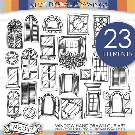 Windows Doodle Clip Art Window Clipart Digital Images Png High