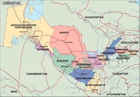 Uzbekistan Political Map Eps Illustrator Map Digital Maps Netmaps