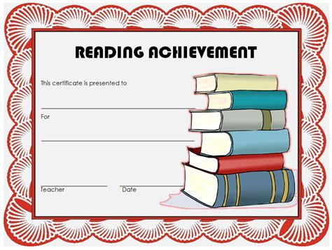 Reading Achievement Certificate Template Reading Award Certificate
