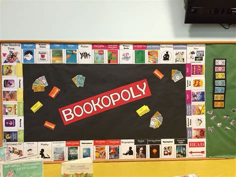 Our Sept Bookopoly Board Reading Display School Library Displays