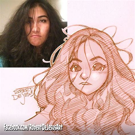 Illustrator Turns Strangers Into Anime Characters Portrait Cartoon Artist Cartoon Sketches