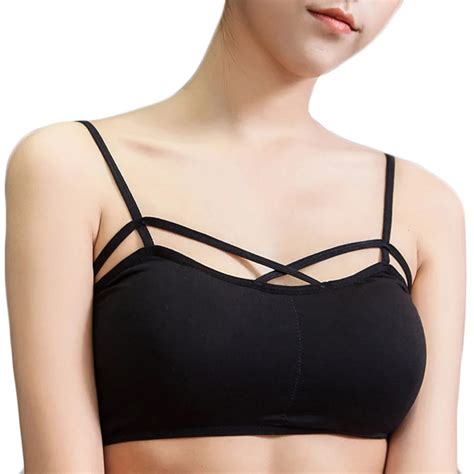 summer new women s top wrapped chest sling sexy slim cross bra straps bottoming short camisole