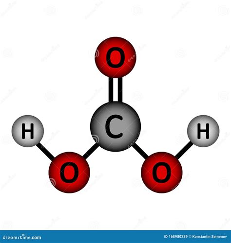 Carbonic Acid Molecule 3d Rendering Formed When Carbon Dioxide Is