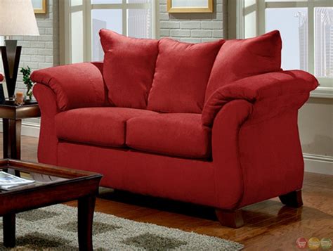 Modern Red Sofa And Loveseat Living Room Furniture Set