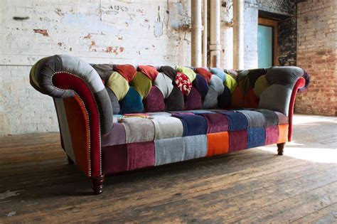 Fabric Covered Chesterfield Sofa
