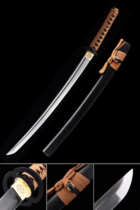 Combat Wakizashi Handmade High Manganese Steel Full Tang Real