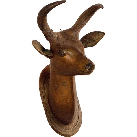 Carved deer head wall decor. Carved and Painted Deer Head with Real Horns | Deer head, Deer, Carving