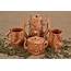 Handmade Pottery Tea Service Set Ceramic Teapot Cups Honey 