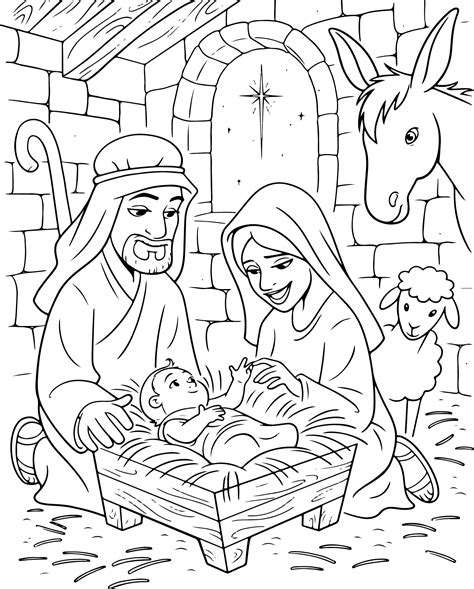 Coloring Nativity Pages Kids Printable Clipartmag Sketch Coloring Page