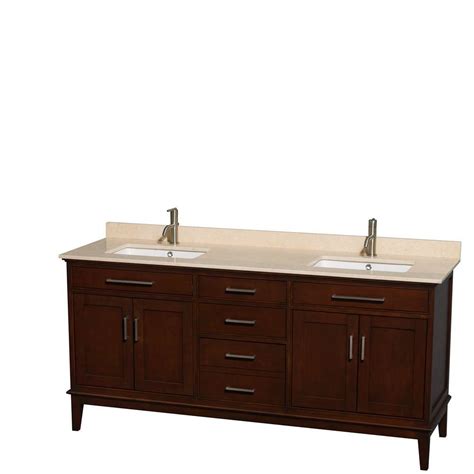 Wyndham collection wcv252572dunsmed daria 72 free standing double vanity set with mdf cabinet, marble vanity top, 2 undermount sinks, and 2 medicine cabinets Wyndham Collection Hatton 72 in. Double Vanity in Dark ...