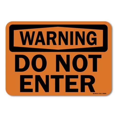 Do Not Enter Ansi Warning Sign Metal Plastic Decal Picclick