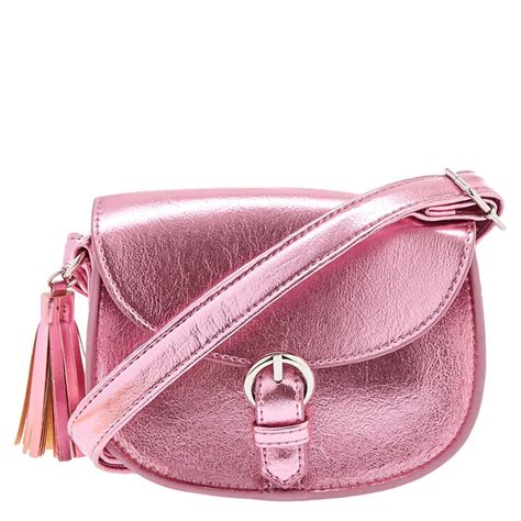 Metallic Pink Crossbody Bag Claires