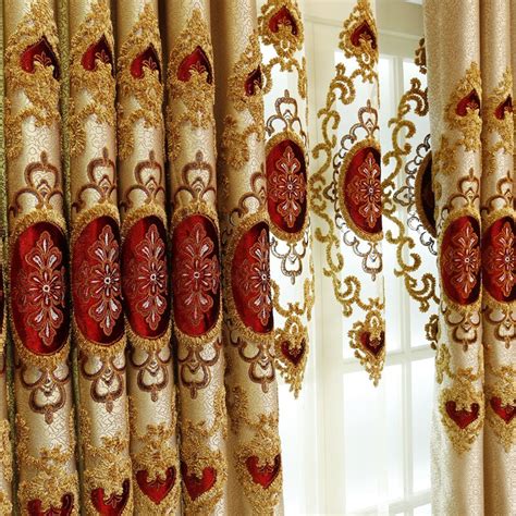Modern Minimalist European Style Luxury Embroidered Blackout Curtains