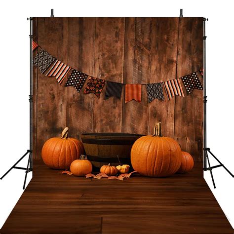 Halloween Theme Photo Booth Backdrop Wood Floor 6x8 Backdrop For