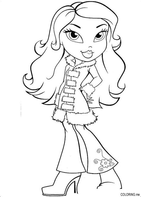 Coloring Page Bratz In Winter Coloringme