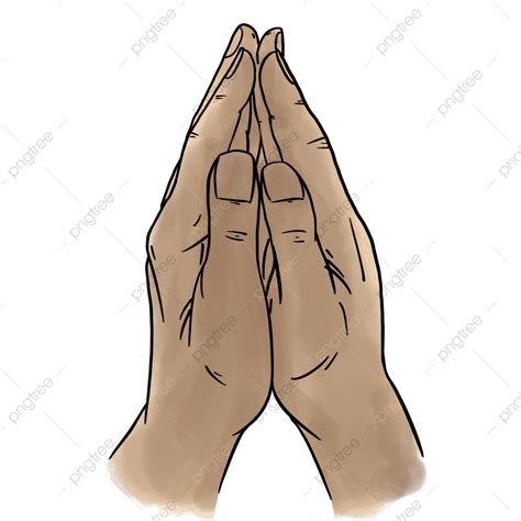 Duas Mãos Em Pose De Oração Png Rezar Orar Desenhando Imagem Png E