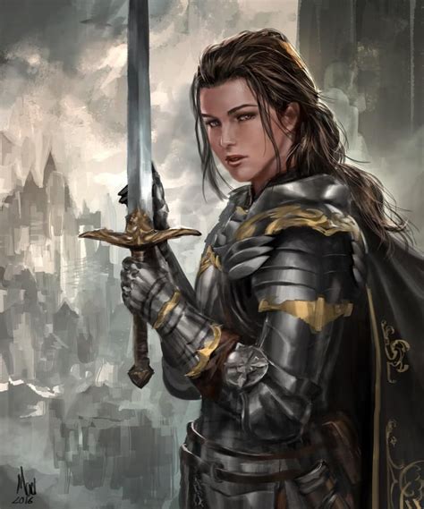 Badass Plate Armored Knight Fantasy Female Warrior Female Knight