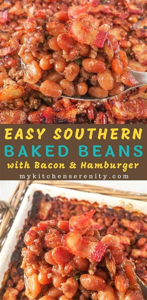 My husband swears by it. Hearty, sweet, and savory baked beans with ground beef, bacon, and brown sugar are super easy to ...