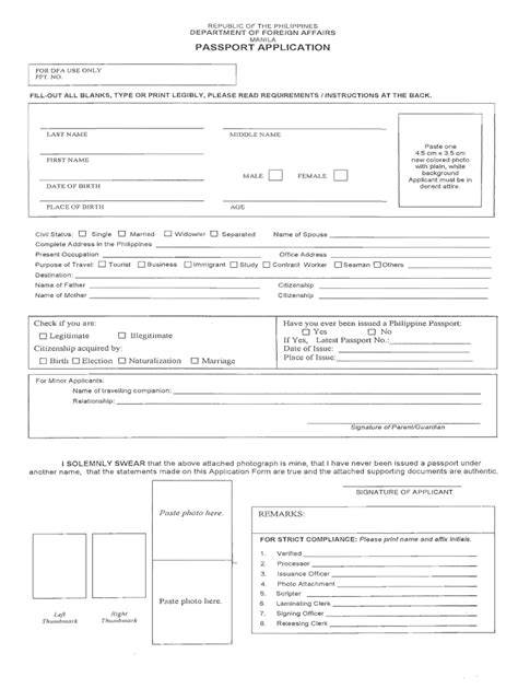 Passport Application Form 2023 Printable Forms Free Online