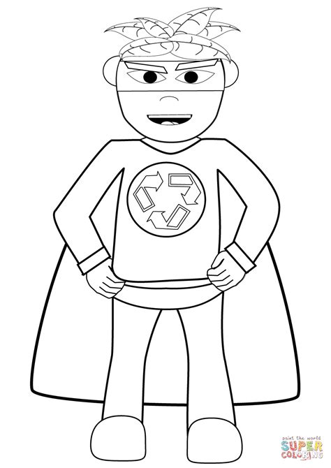 Even better when they are messy with crayons and other tools. Recycling Superhero coloring page | Free Printable ...