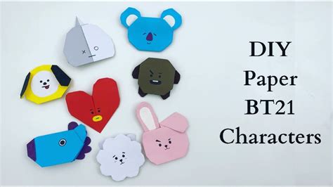 Diy Bt21 Characters Bts Craft Ideas With Paper Bts Crafts Paper