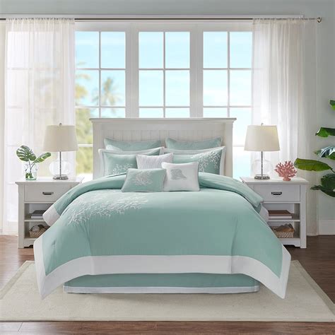 Kai Embellished Aqua Queen Comforter Set Carons Beach House