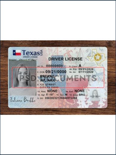 Texas Driver License Psd Template V1 Psd Documents