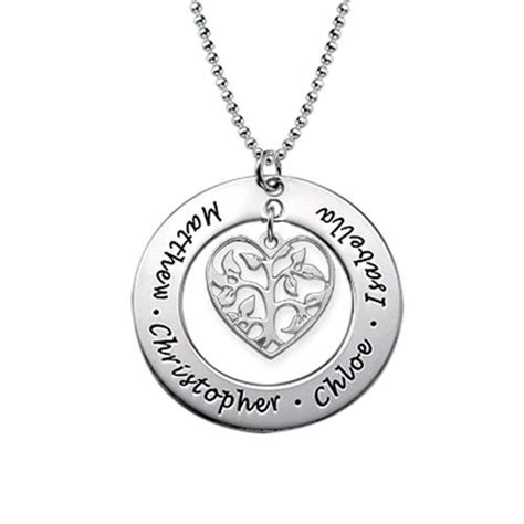 Heart Family Tree Necklace | Family tree necklace, Tree necklace, Mothers necklace
