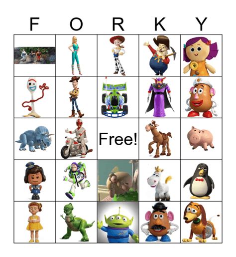 Toy Story 4 Bingo Card