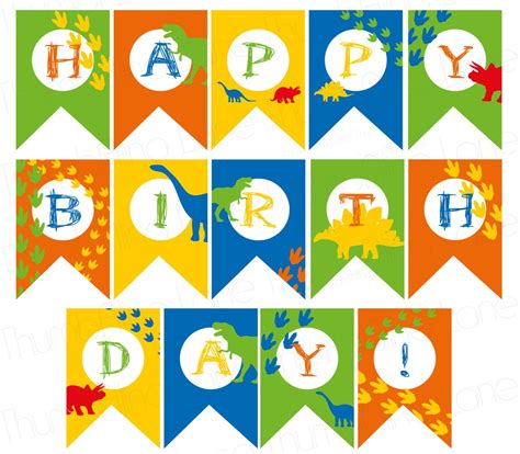 Keeping the colors in sync and using some cute dinosaur graphics, i was super satisfied with how the banner turned out. Dinosaur Printable Party Banner, HAPPY BIRTHDAY, Rawr ...