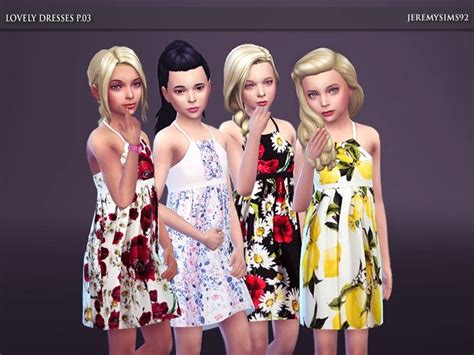 Lovely Dresses Collection P03 For Girls Found In Tsr Category Sims 4