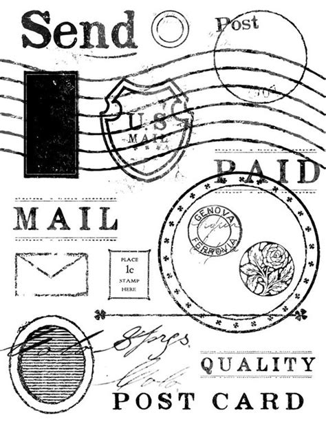 Vintage Mail Stamp Brushes Pack Mail Stamp Stamp Vintage Lettering