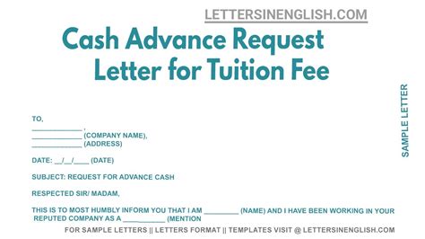 Cash Advance Request Letter For Tuition Fee Sample Request Letter For