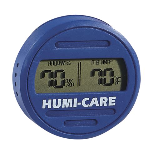 Humi Care Blue Round Digital Hygrometer Thompson Cigar