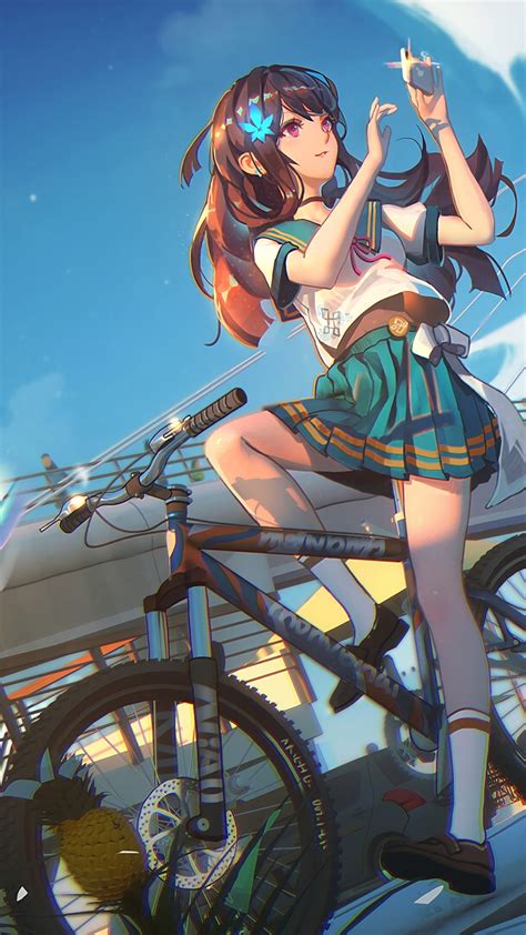 2160x3840 Anime Girl Cycle 4k Sony Xperia Xxzz5 Premium Hd 4k