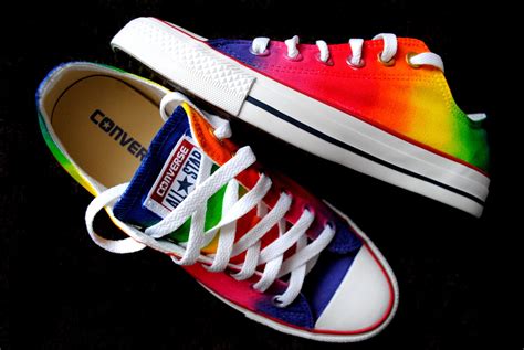Custom Hand Painted Rainbow Shoes Rainbow Converse Custom Etsy
